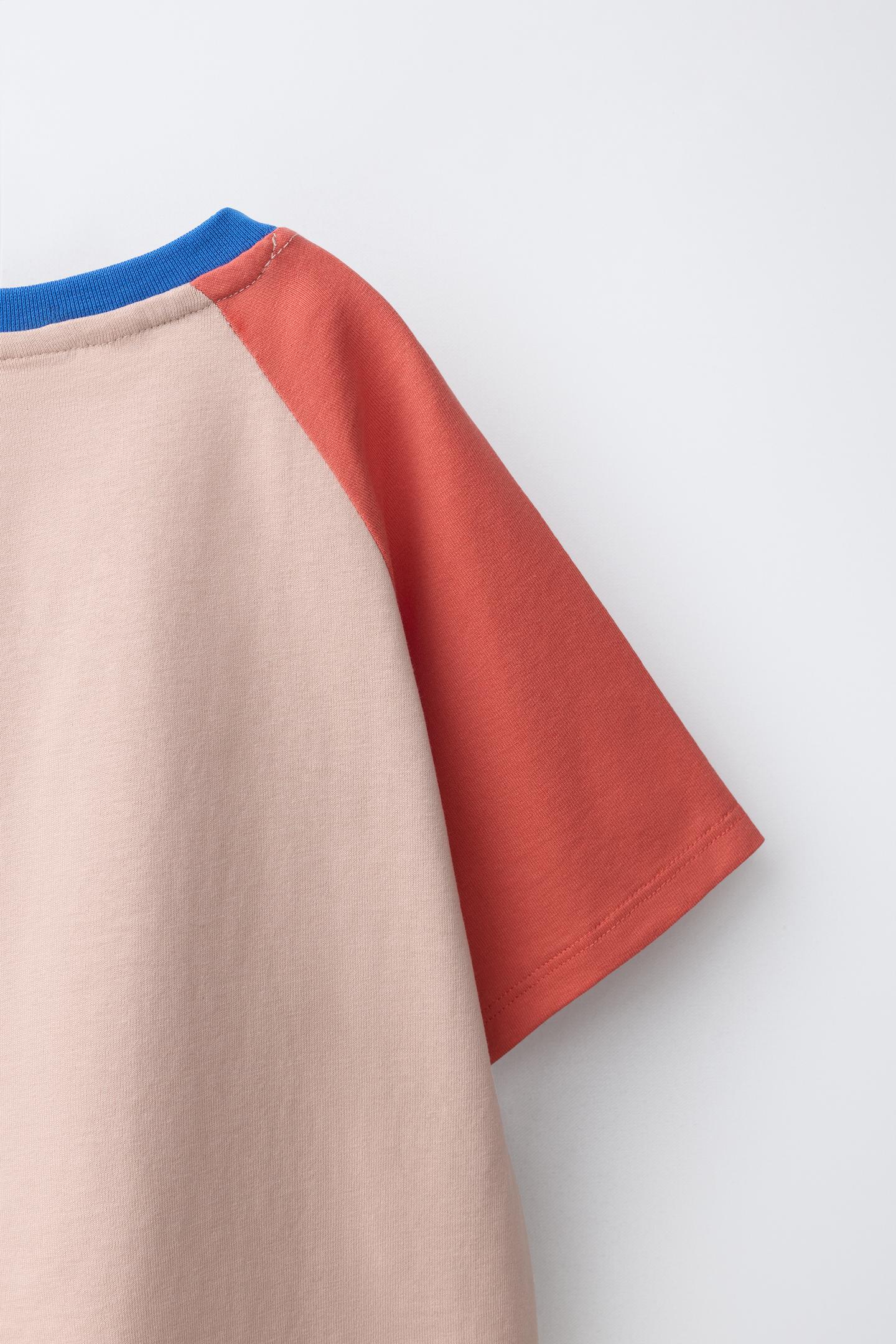 Детская футболка Zara Mickey Mouse © Disney Raglan, цвет: Яркий оранжевый — фото 4