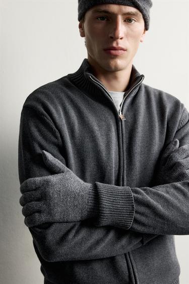 100% WOOL KNIT GLOVES — Gray 2