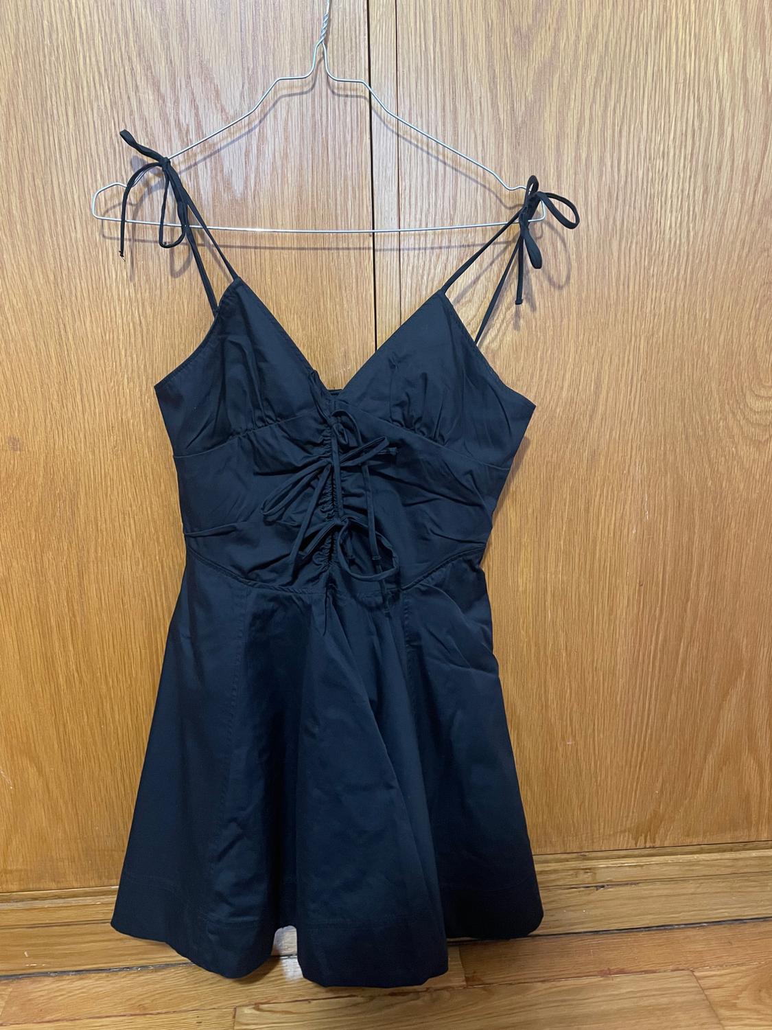 SHORT GABARDINE DRESS WITH TIES
