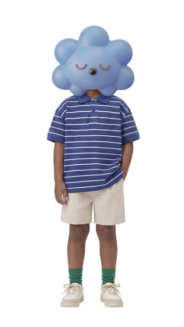 بولو مطبوع مخطط - أزرق / أبيض by Zara