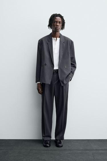DOUBLE-BREASTED SUIT BLAZER - Anthracite grey by Zara - Image 0