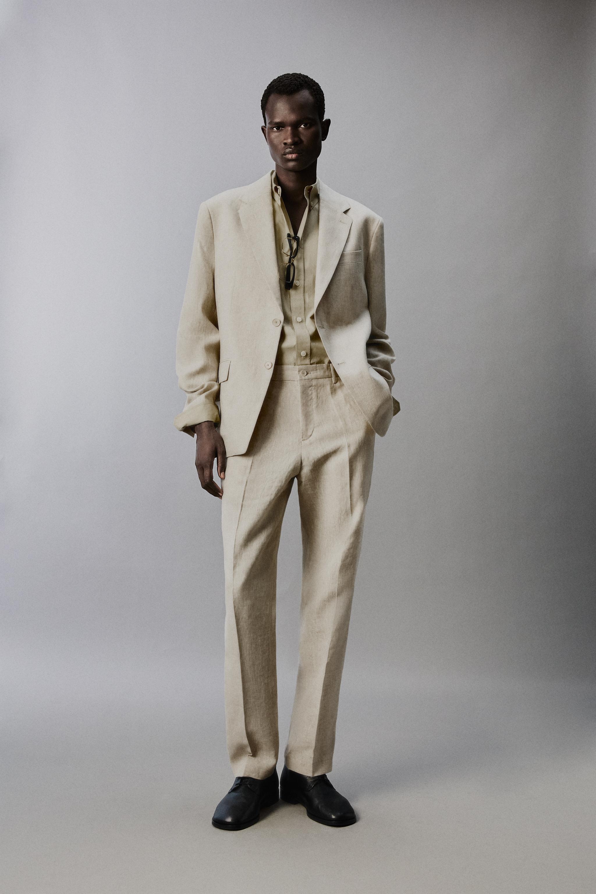 100% LINEN SUIT BLAZER - Light beige | ZARA United States 100% LINEN SUIT BLAZER - Light beige | ZARA United States