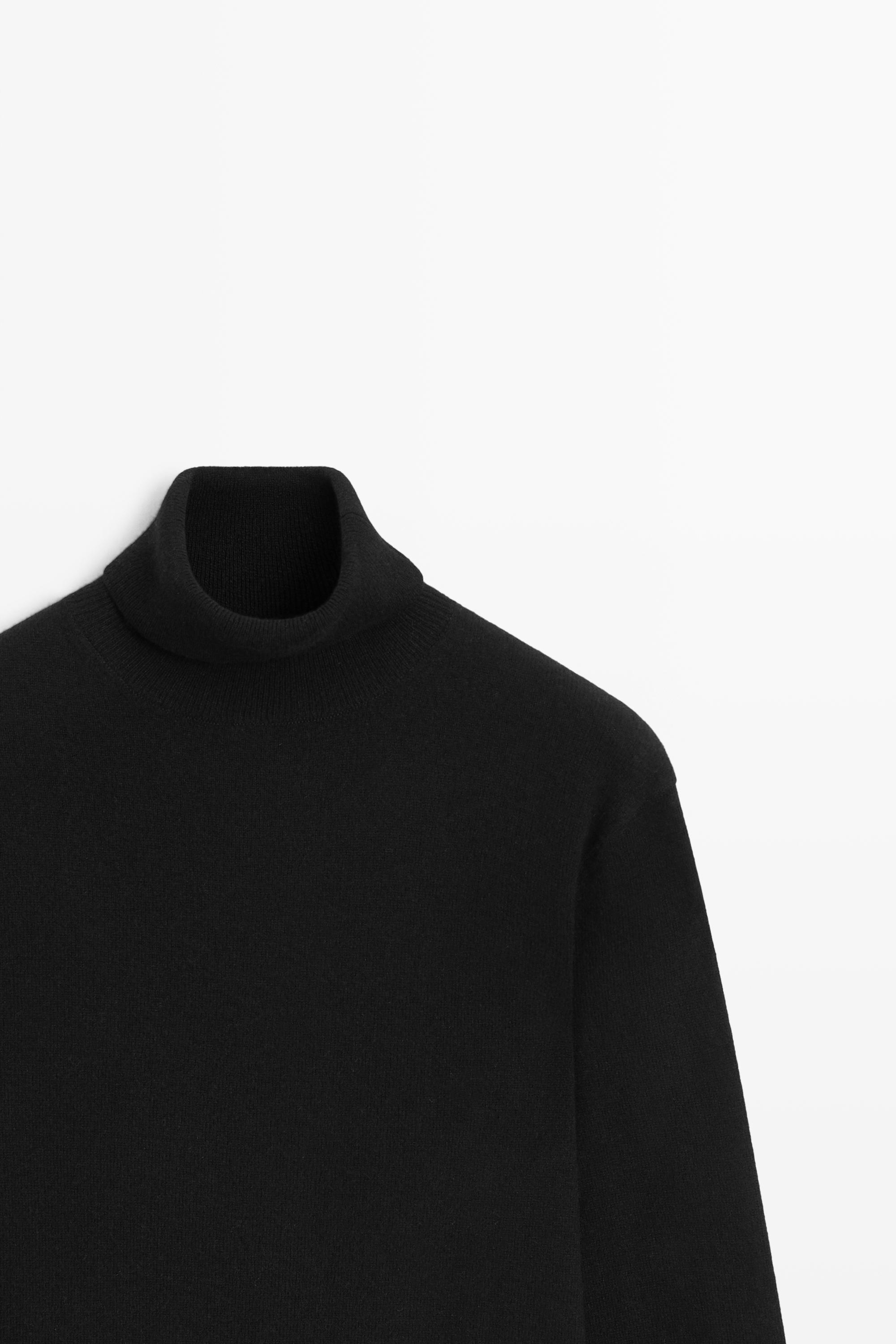 Wool blend knit turtleneck sweater