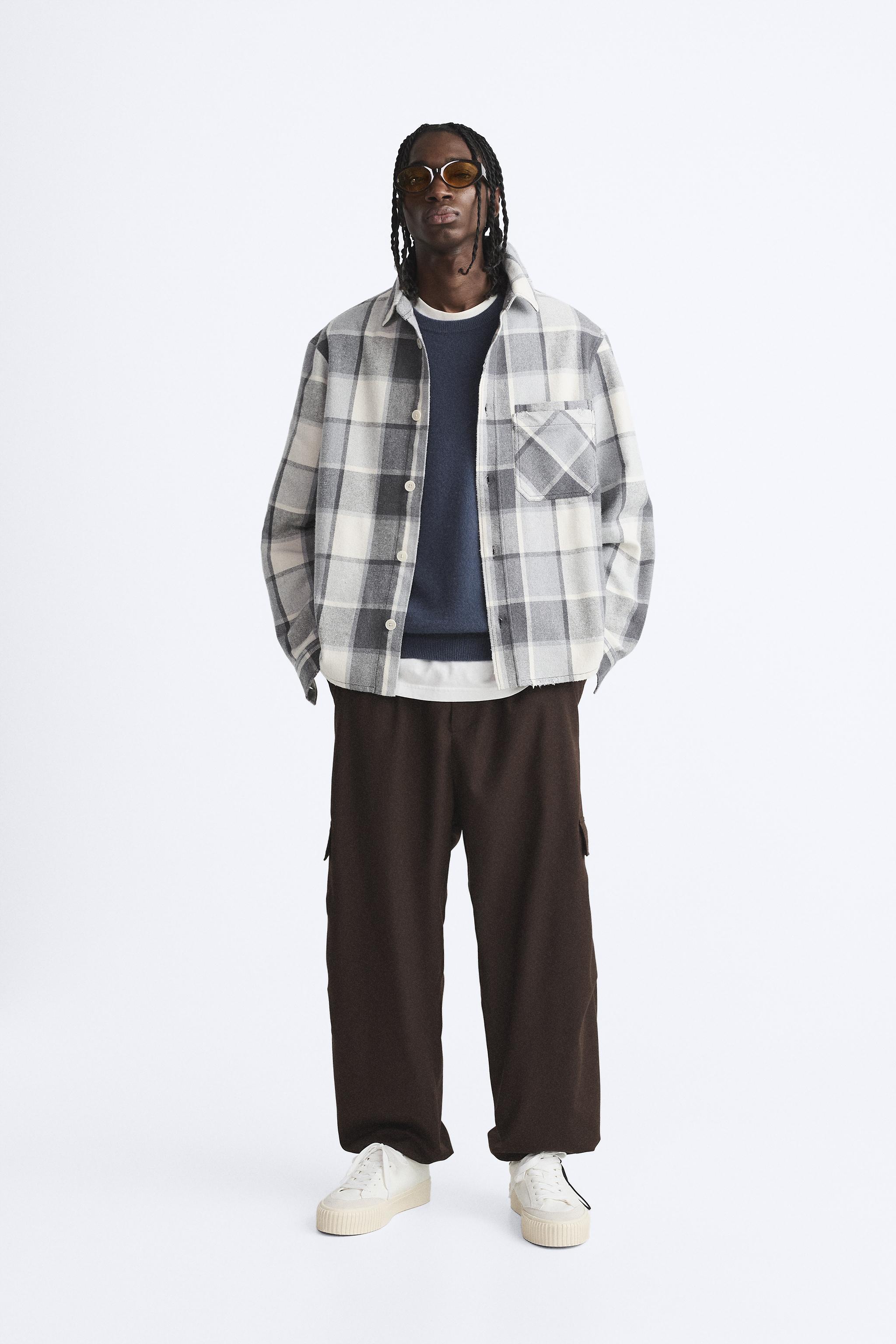 PLAID OVERSHIRT - Gray | ZARA United States