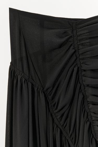 GEORGETTE DRAPED MIDI SKIRT - Black by Zara - Image 5