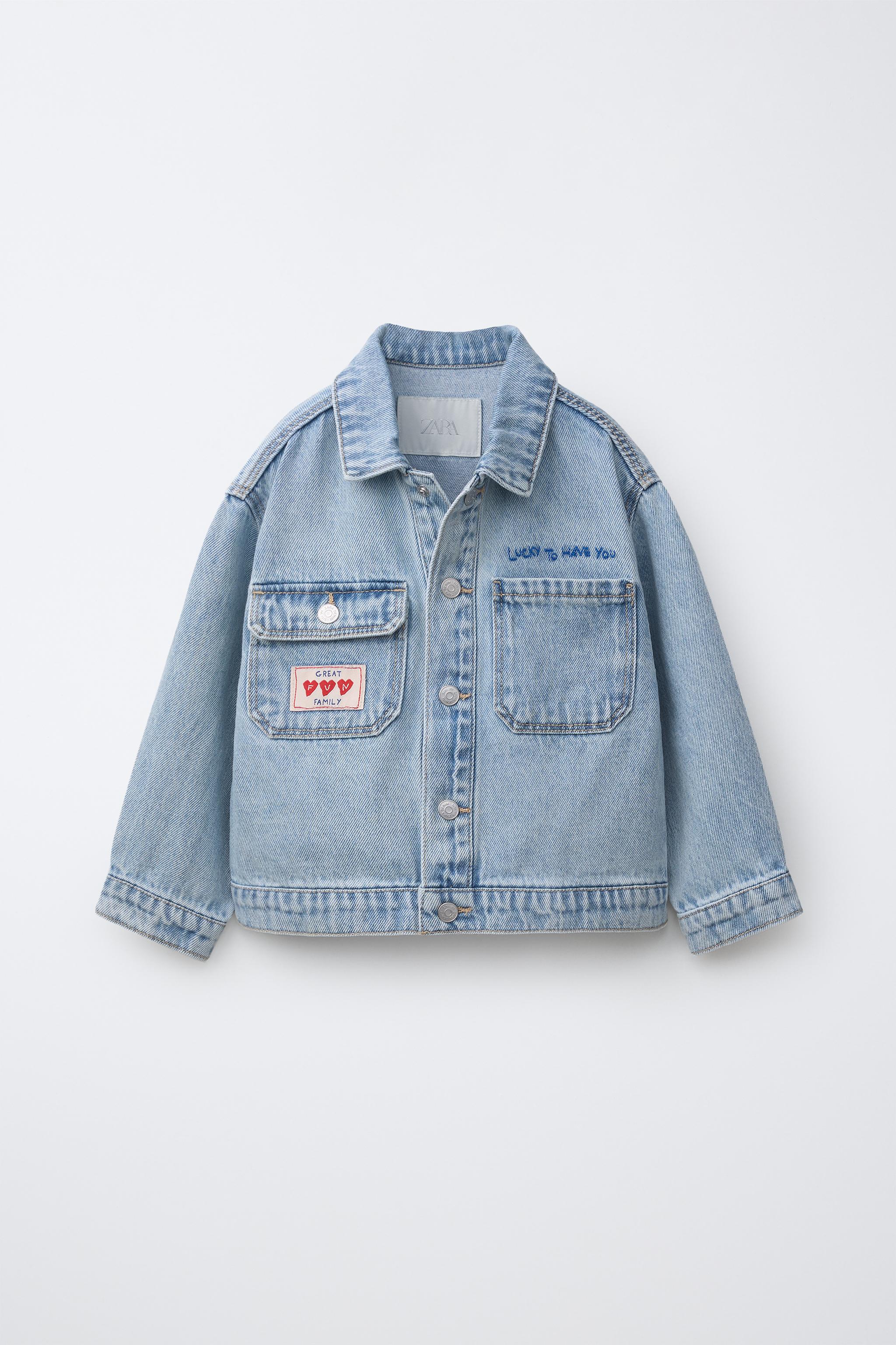 Детские куртки Zara EMBROIDERED HEART DENIM JACKET — фото 2
