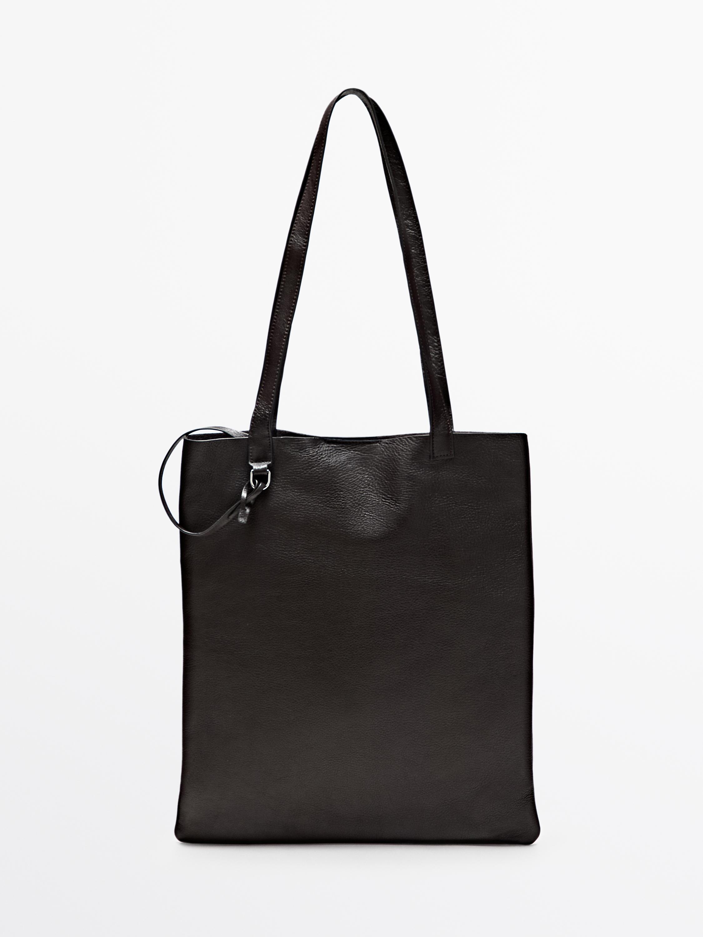 Nappa leather tote bag with clutch detail