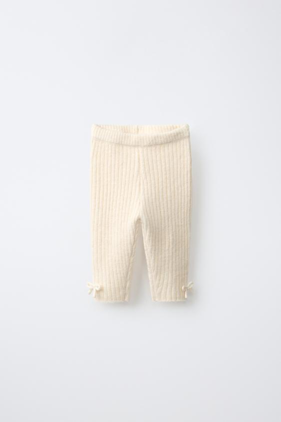 RIB PUNTUZKO LEGGING GALTZAK LAZODUNAK - Banilla kolorea, Zara-rena - Irudia 0