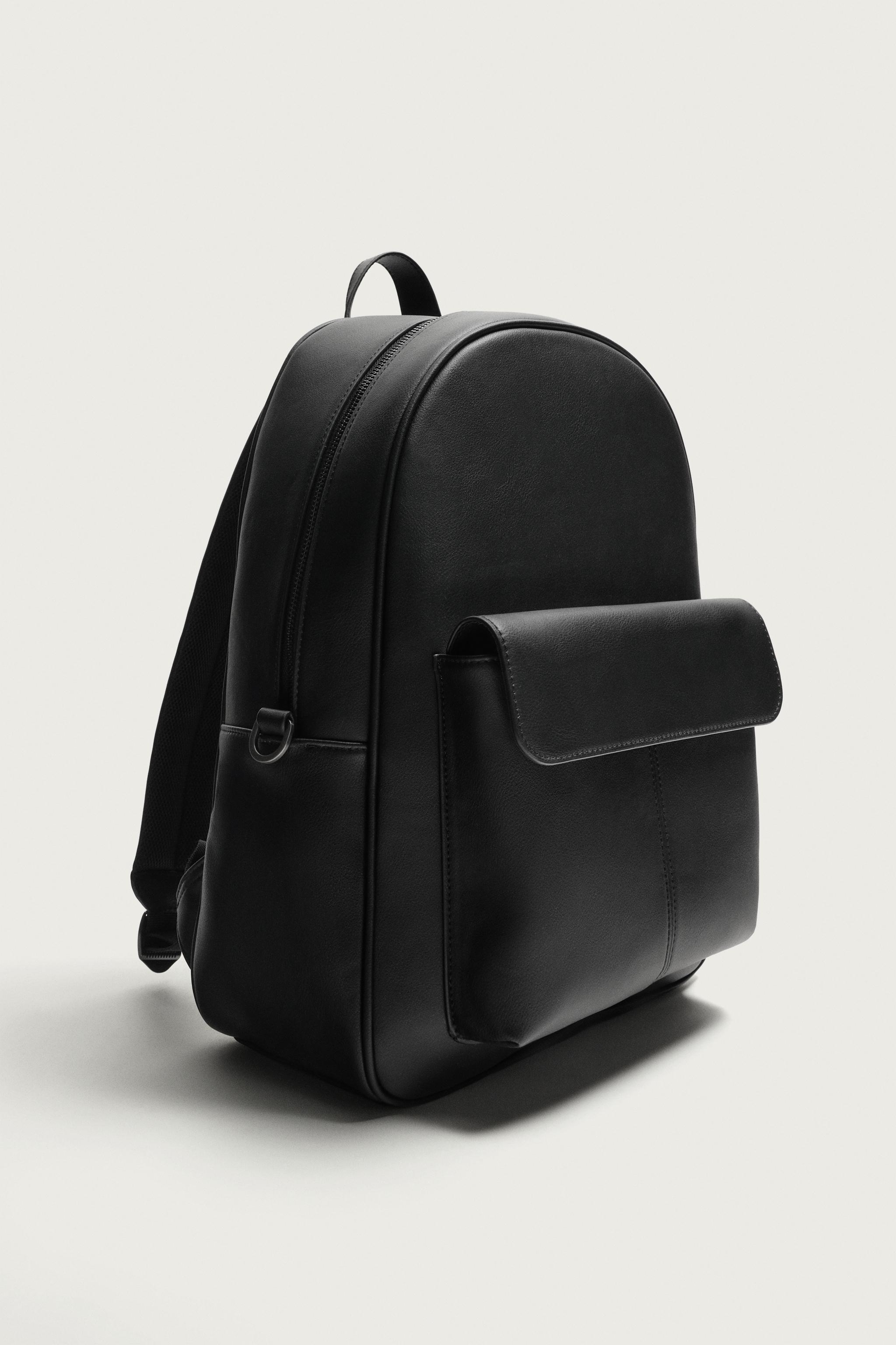 black faux leather backpack zara ZARA. Handle And Adjustable Shoulder Straps Zara | Bags | Zara