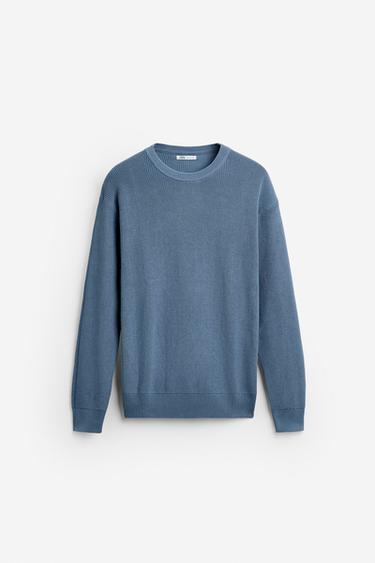 JERSEY BÁSICO PUNTO PERLADO - Azul medio de Zara