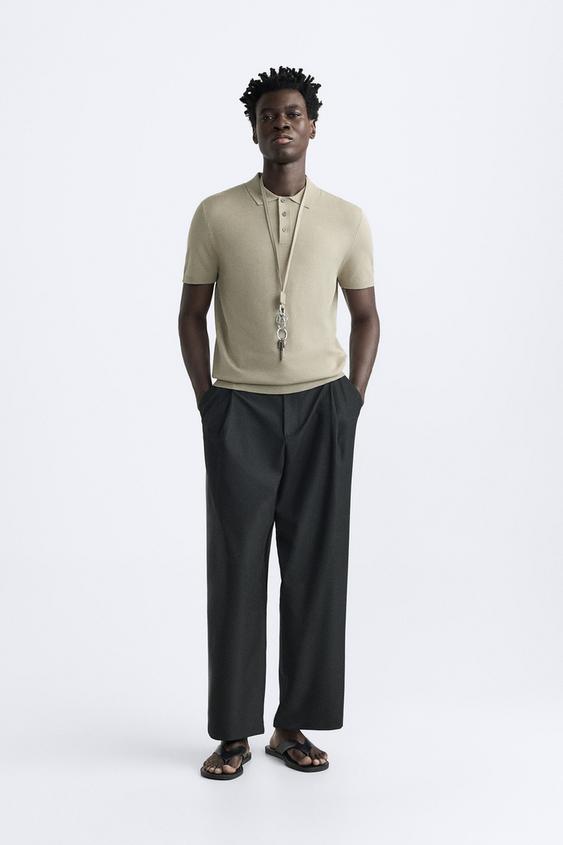 STRICK-POLOSHIRT AUS VISKOSEMISCHGEWEBE - Hellgrün | ZARA 