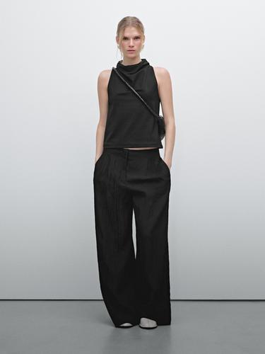 Zara Technical trousers with darts - Black - Image 0