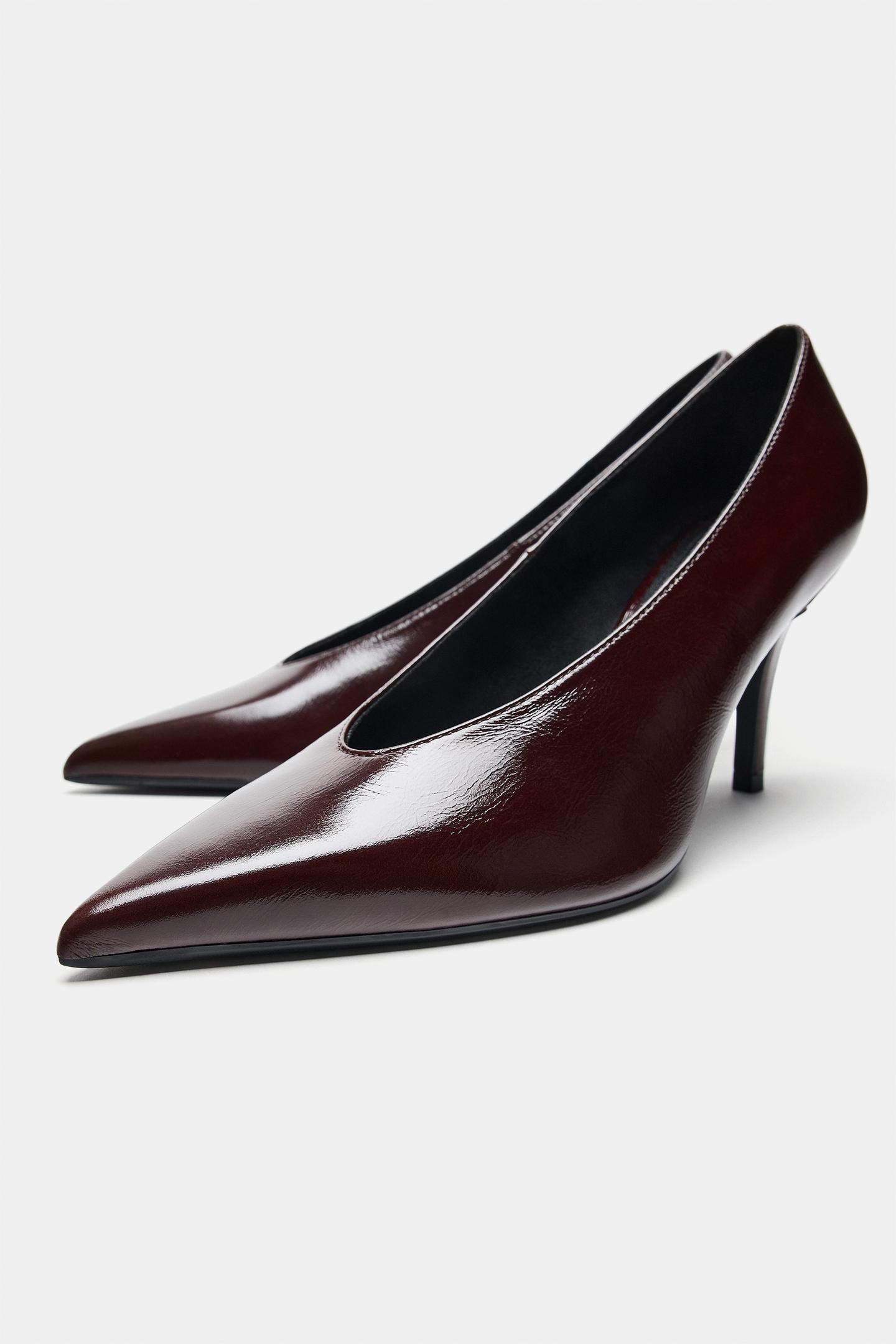 Женские туфли Zara Leather Heels, цвет: Коричневый — фото 4