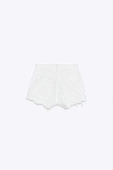 SHORT EN DENIM TRF COURBÉ TAILLE HAUTE - Blanc de Zara - Image 6