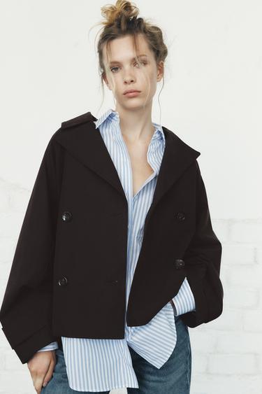 SHORT TRENCH COAT ZW COLLECTION - Chocolate by Zara - Image 0