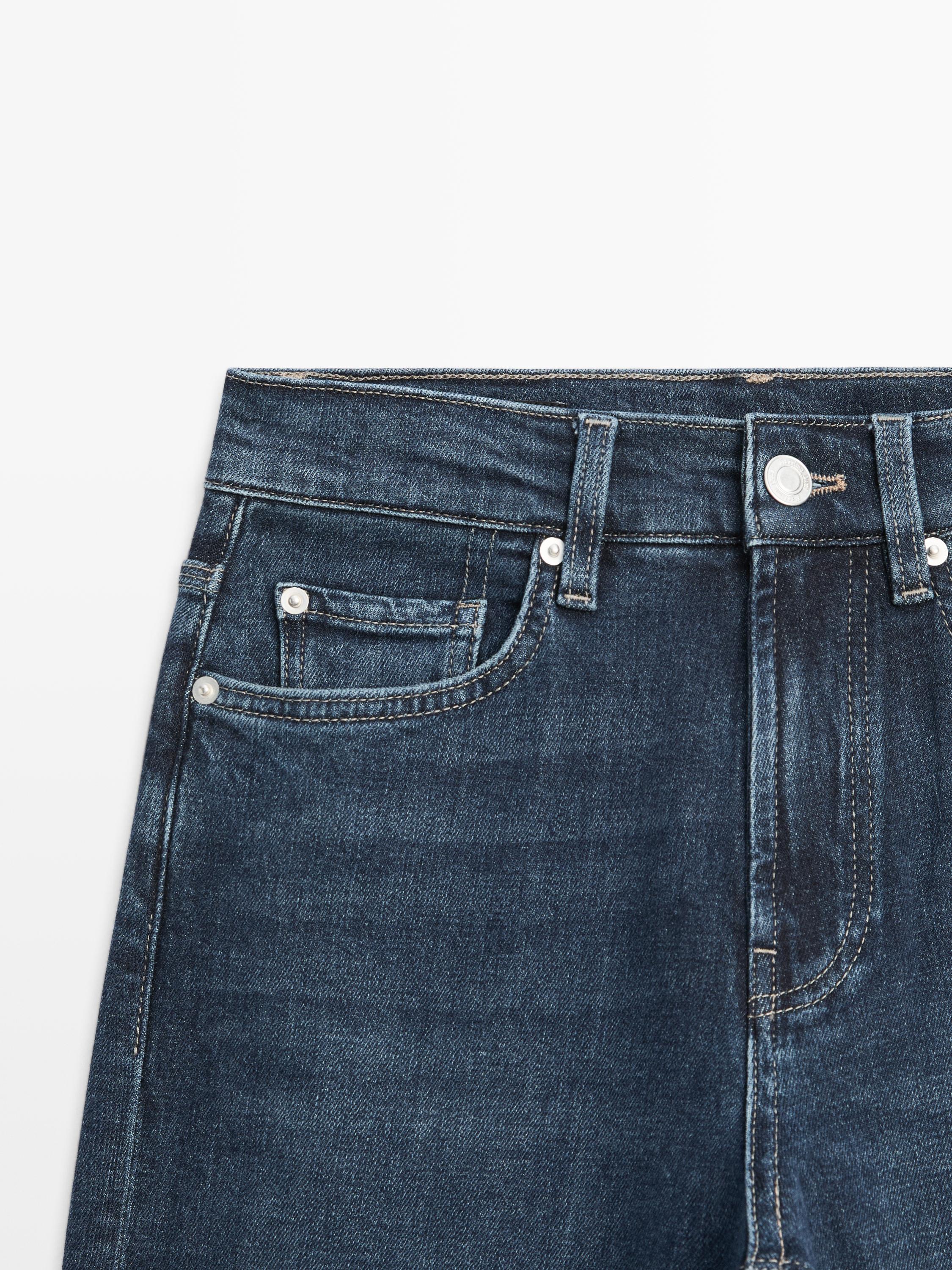 Jean straight décontracté taille haute