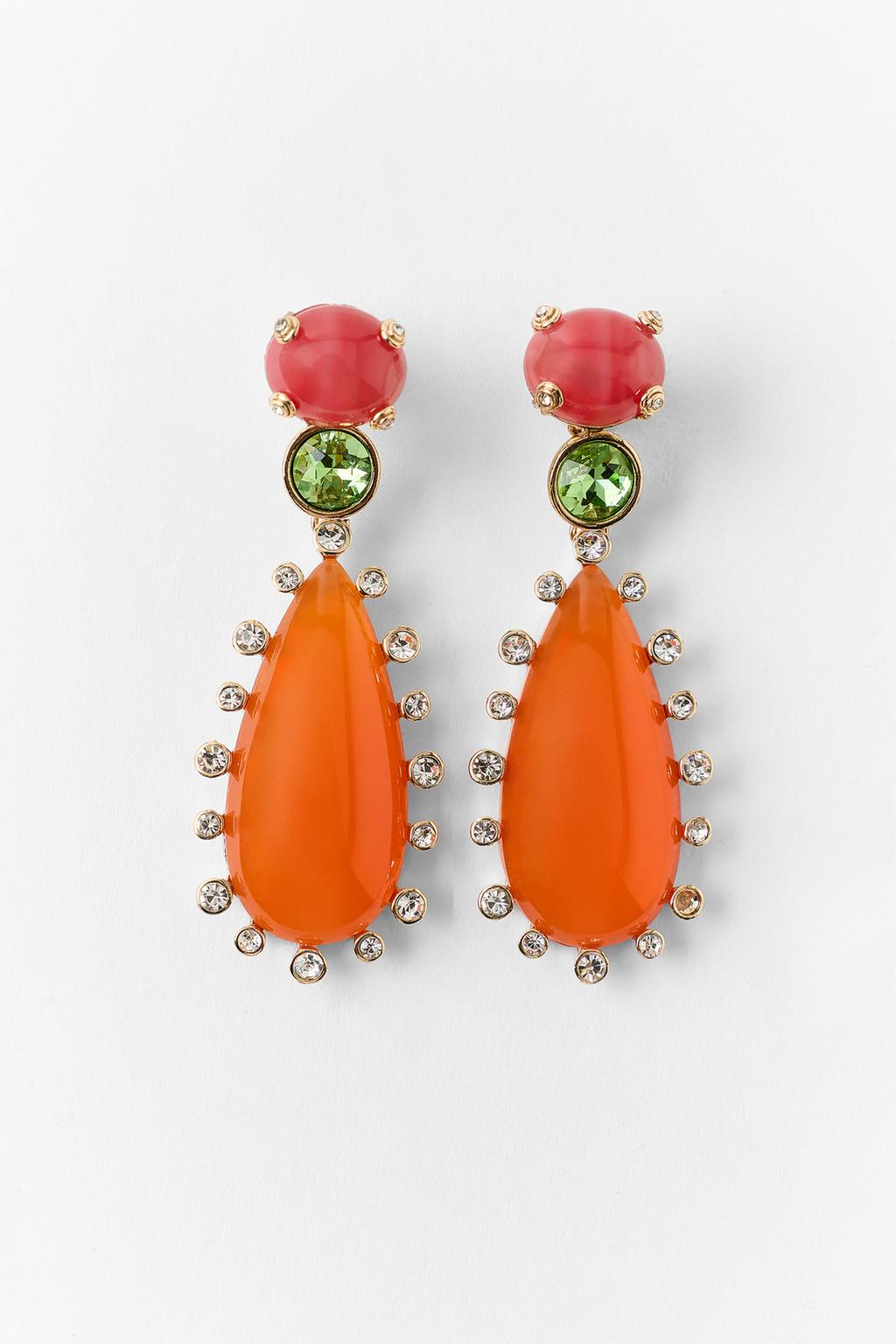 TEARDROP AND RHINESTONE EARRINGS