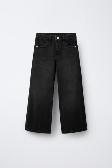 JEANS WIDE LEG - Negro de Zara
