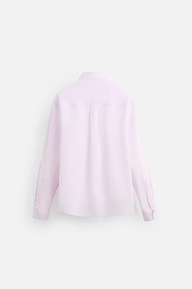 COTTON VOILE SHIRT - Mauve by Zara - Image 8