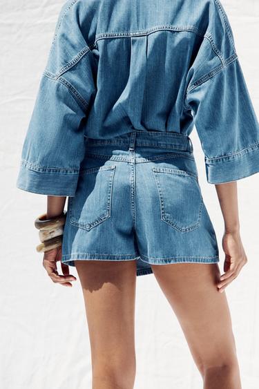 JUPE-CULOTTE Z1975 CROISÉE EN JEAN - Bleu moyen de Zara - Image 4