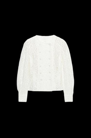 Zara LACE WRAP JACKET - White