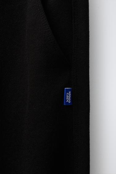 PANTALON EN MOLLETON COUPE BARREL - Noir de Zara - Image 3