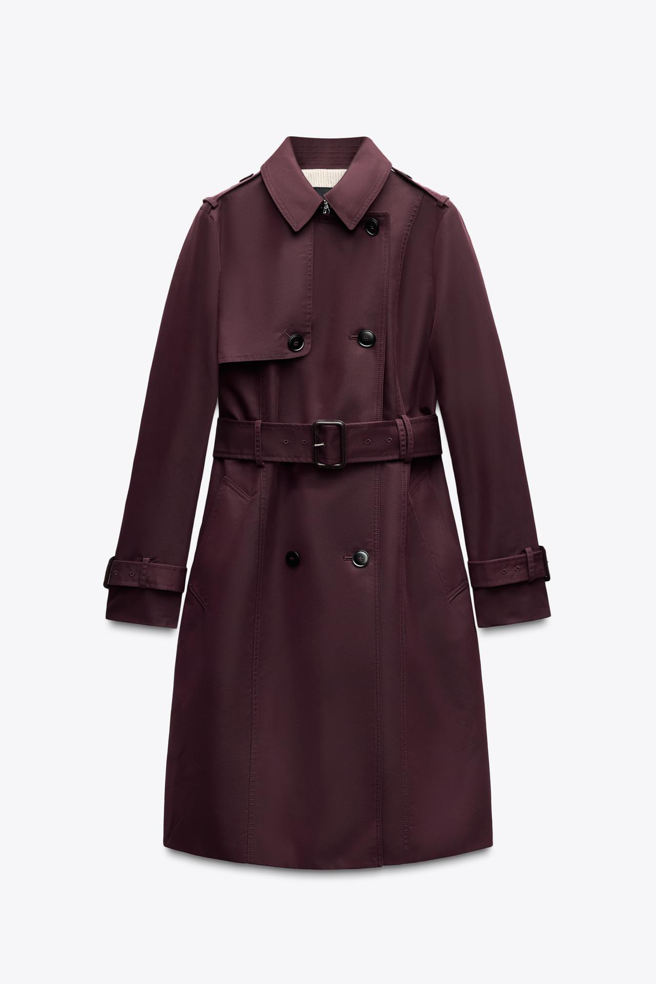 TRENCH WATER REPELLENT ZW COLLECTION - Burgundy de Zara - Imagen 1