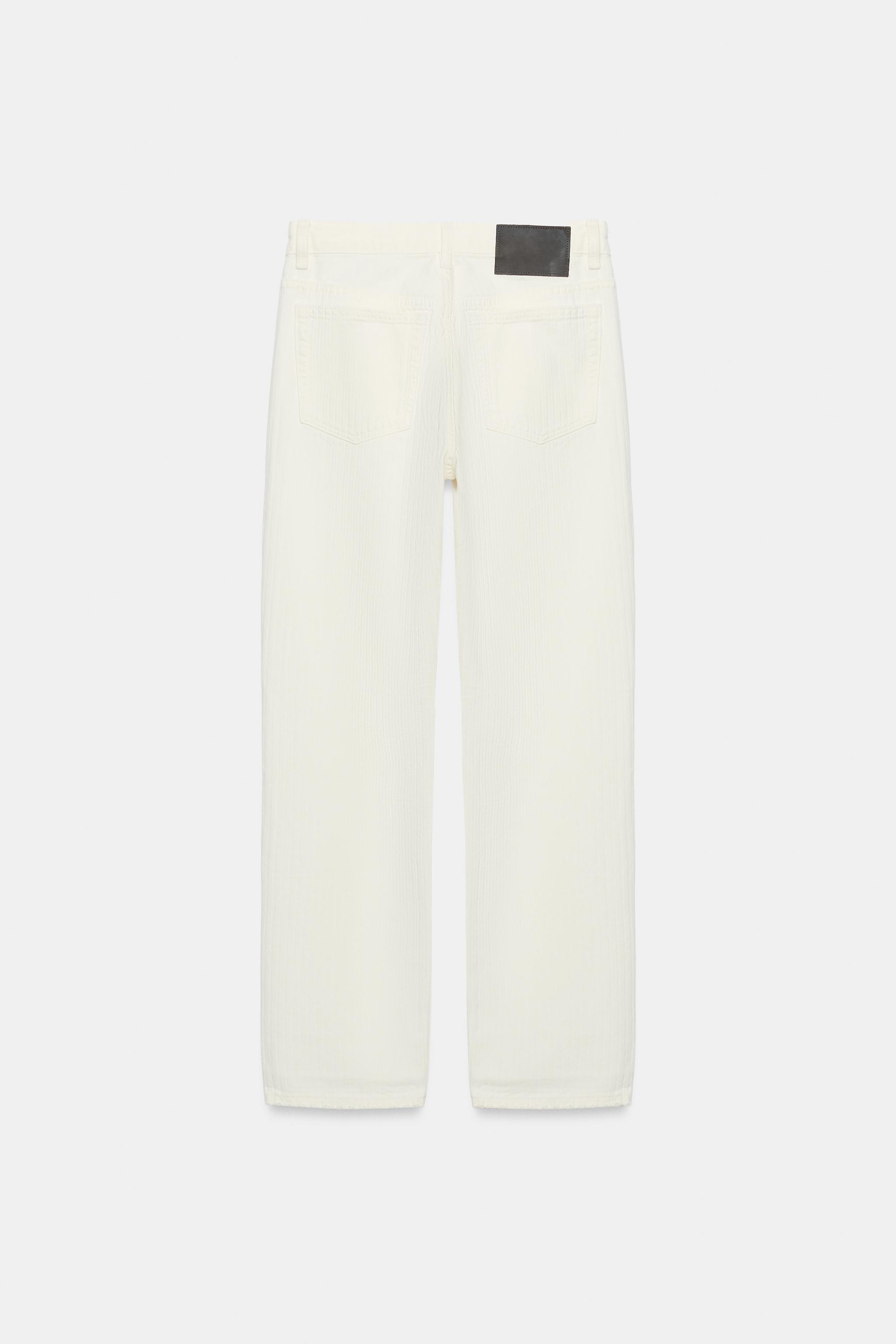 TRF MID-RISE STRIPED STRAIGHT FIT JEANS