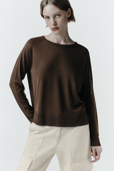 JERSEY BÁSICO PUNTO - Granate oscuro de Zara