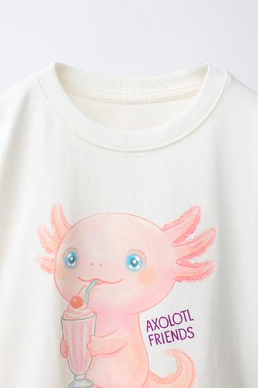 T-SHIRT IMPRIMÉ AXOLOTL - Blanc de Zara - Image 4
