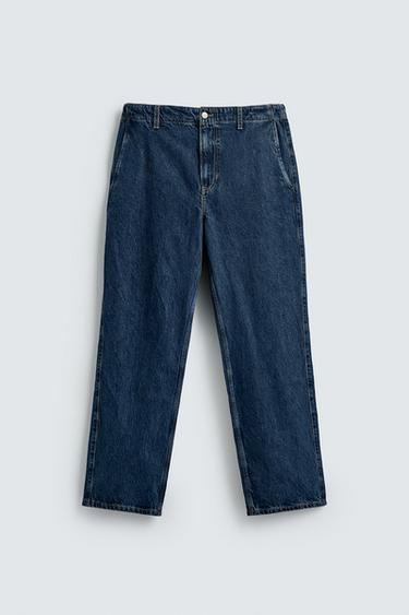 PANTALON DENIM CHINO STRAIGHT FIT - Bleu de Zara - Image 6