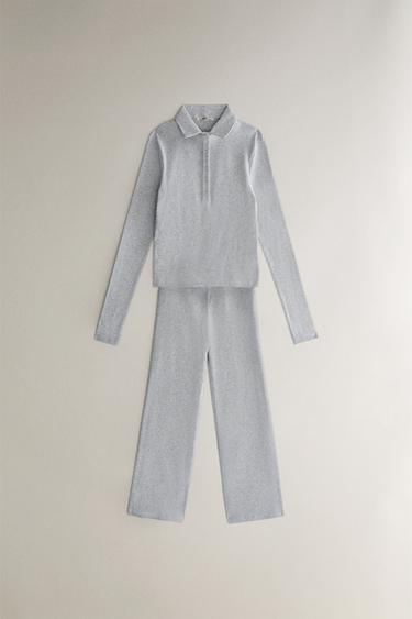 LONG SLEEVE POLO T-SHIRT - Grey by Zara - Image 4