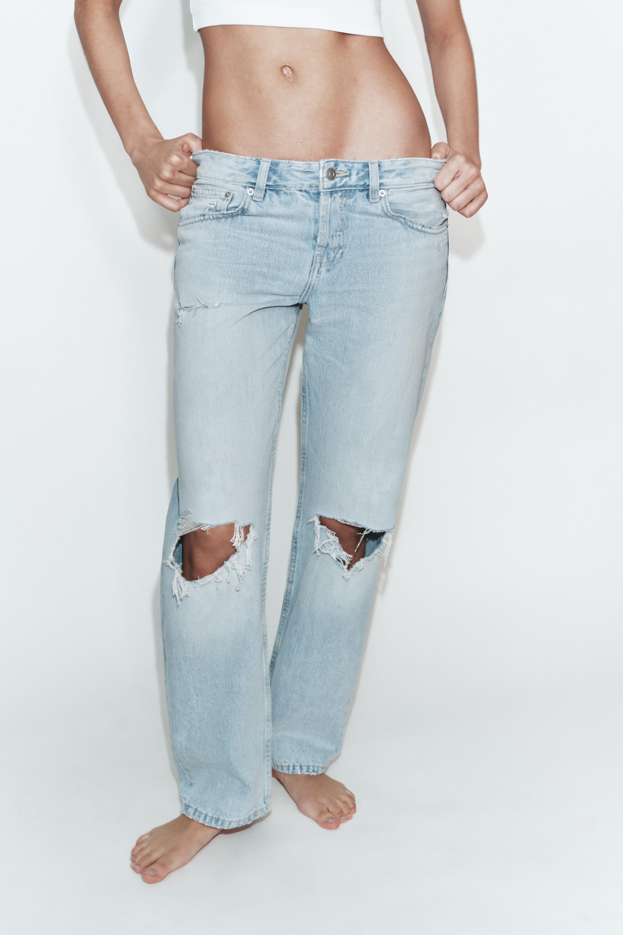 TRF DÜŞÜK BEL YIRTMAÇLI STRAIGHT JEAN - Görsel 2