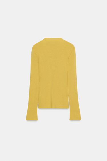 DRAPED KNIT CARDIGAN - Mustard by Zara - Image 4