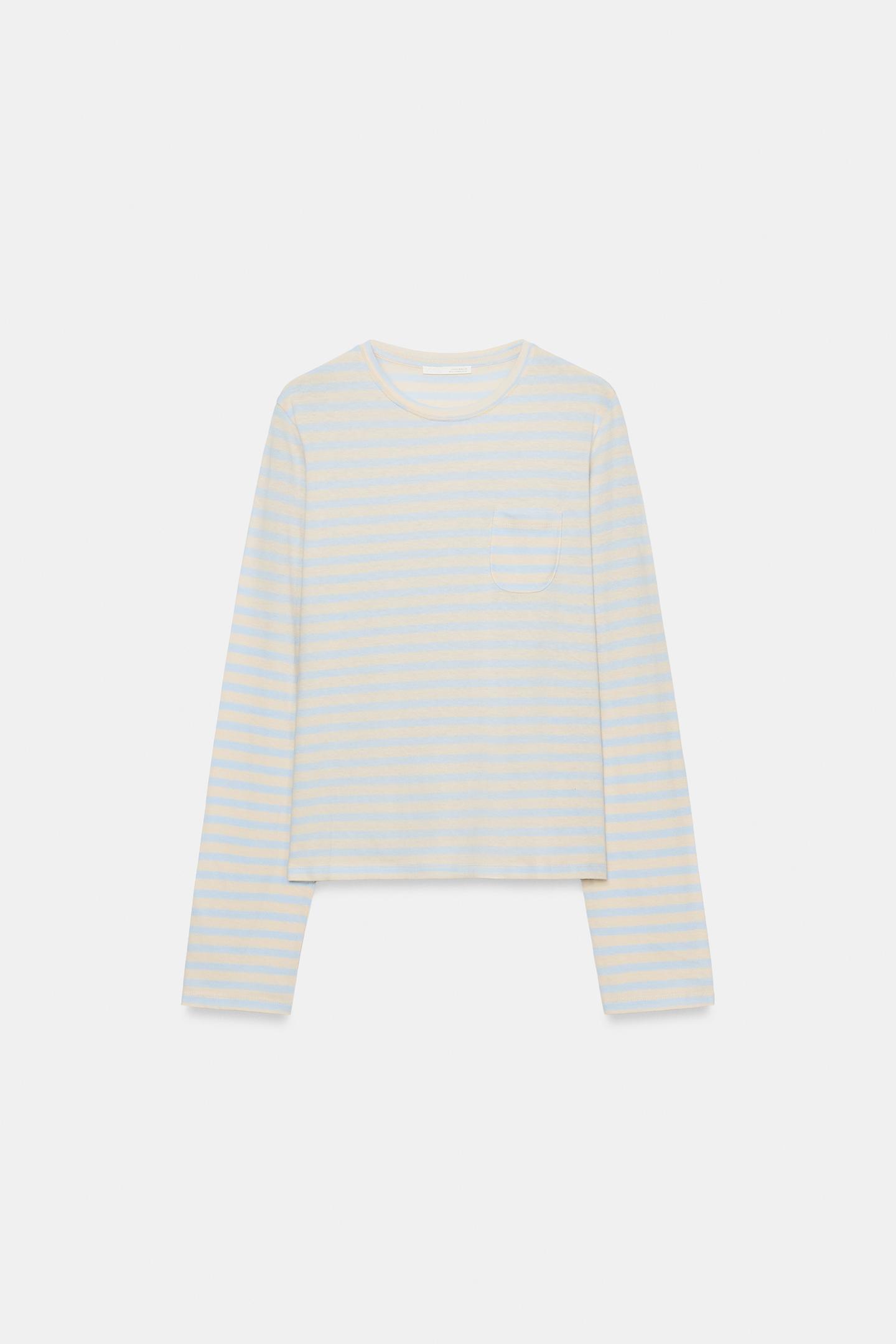 Футболка Zara Pocket, цвет: Песочный / Синий — фото 6