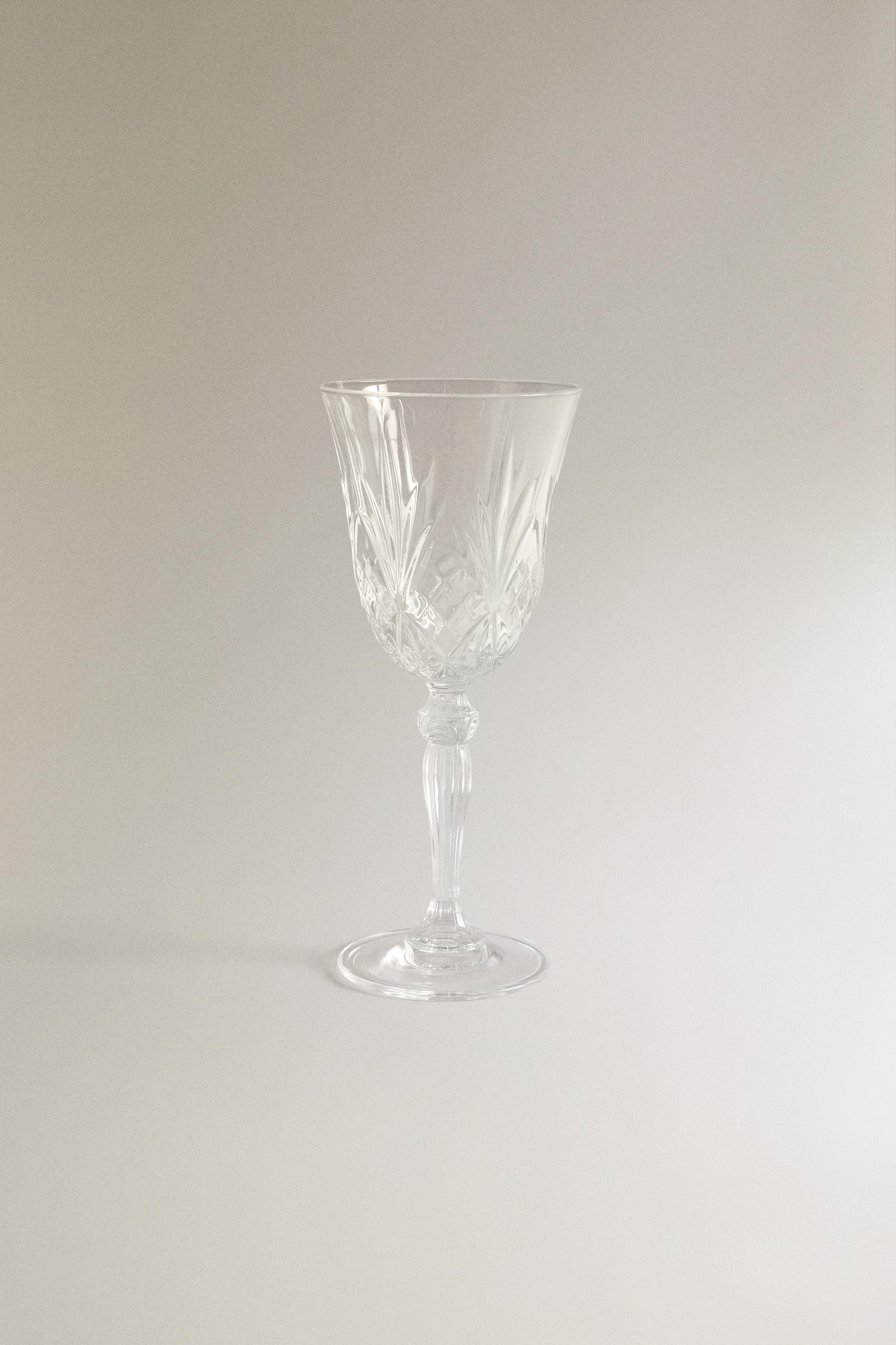 VERRE À PIED TAILLÉ CRISTALLIN