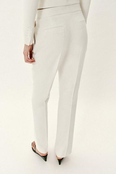 LOW-RISE STRAIGHT-LEG TROUSERS - Ecru by Zara - Image 4