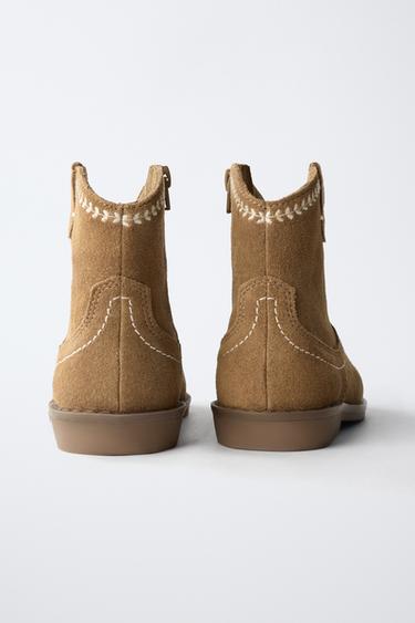 LEATHER COWBOY BOOTS - Brown by Zara - Image 4