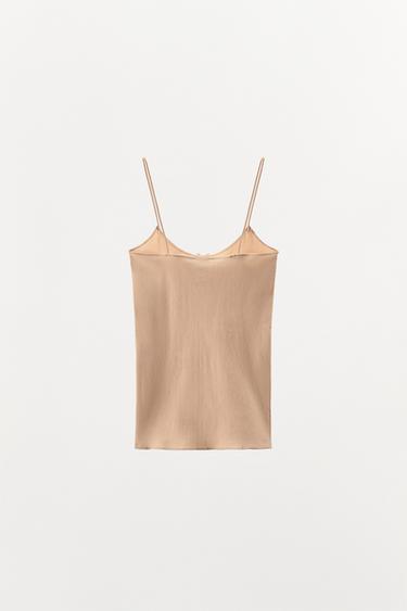 POINTELLE STRAPPY TOP WITH SATIN BOW - Pastel pink by Zara - Image 4