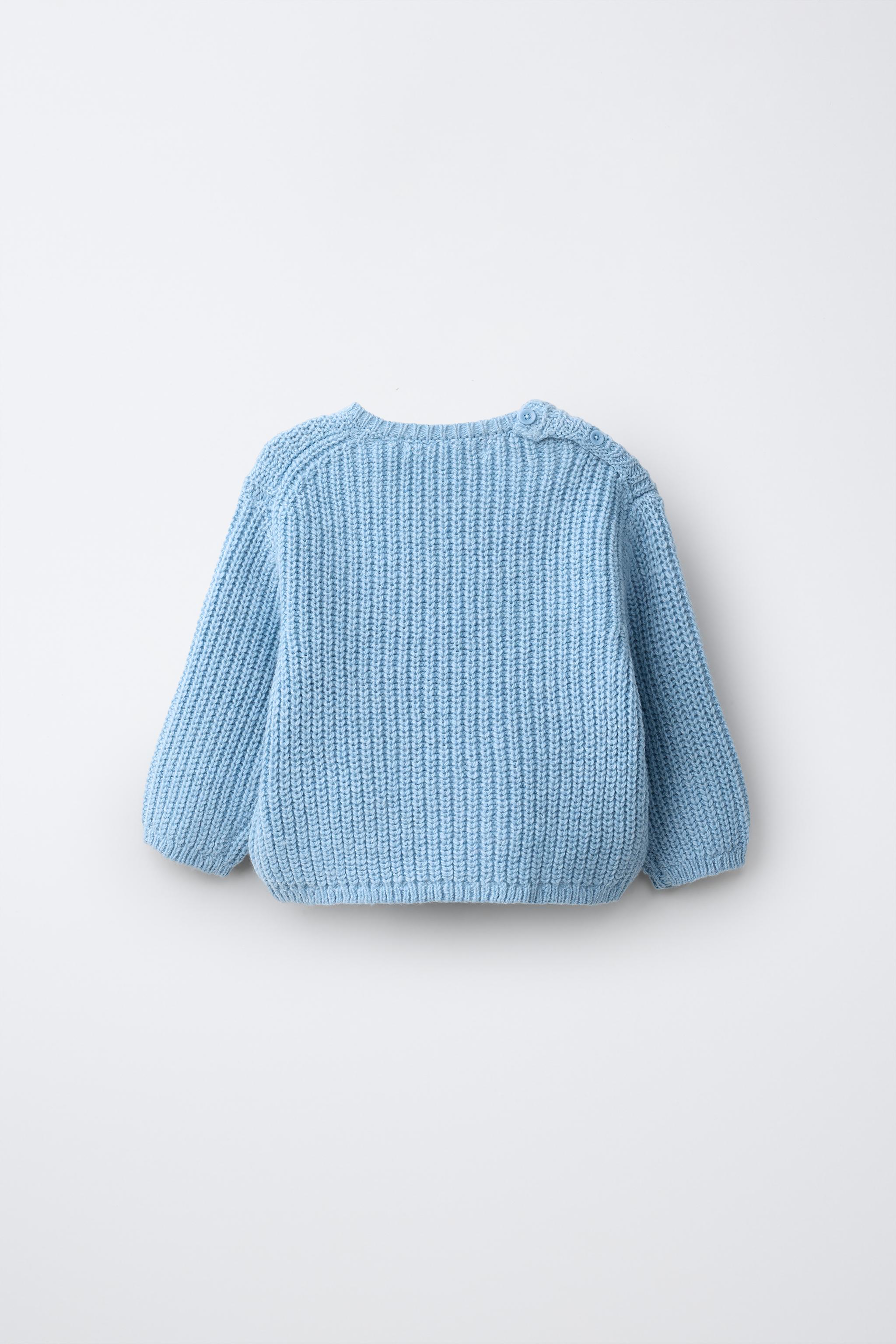 PULL EN MAILLE PERLÉE PETITE MAISON BRODÉE AVEC LAINE