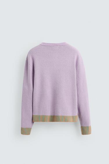 Zara FLORAL JACQUARD CARDIGAN © OTIS KWAME KYE QUAICOE - Violet