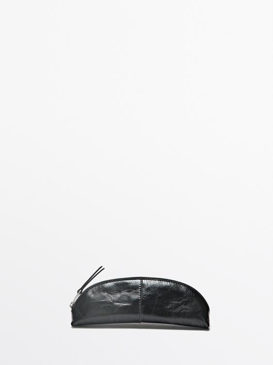 Nappa leather pencil case