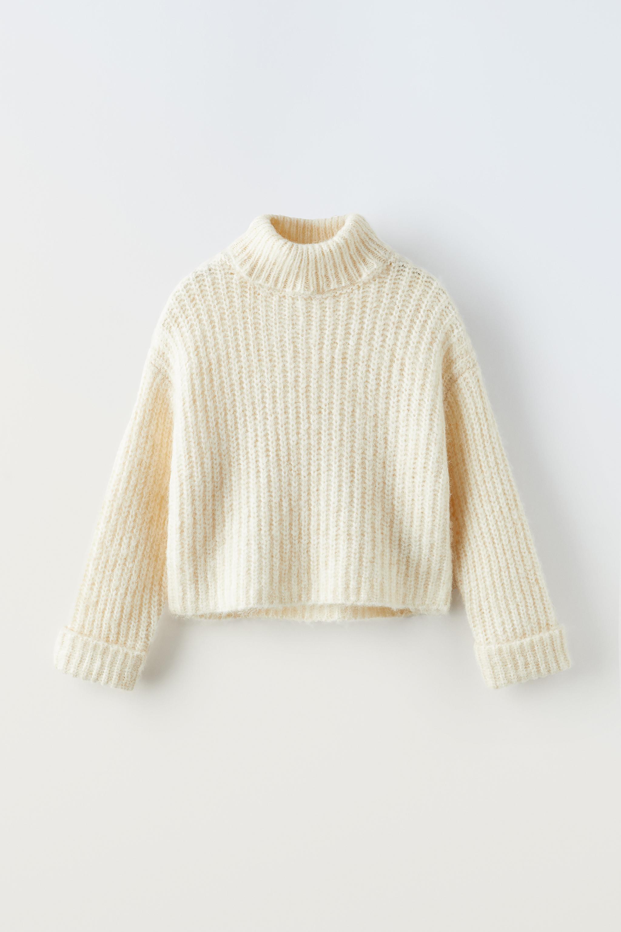 KNIT HIGH COLLAR SWEATER Ecru ZARA United States