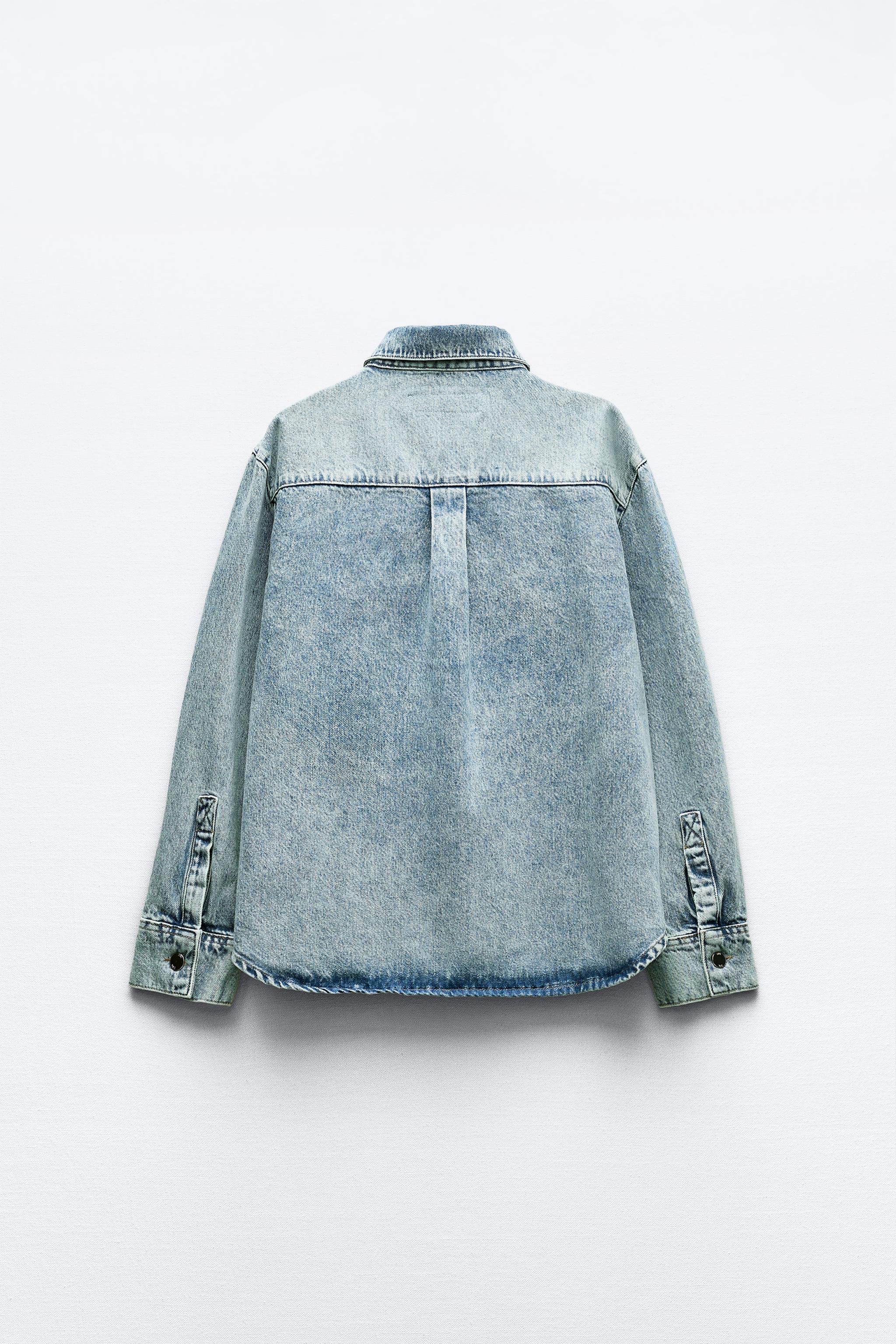 オーバーサイズ デニム シャツジャケット Z1975 - ミディアムブルー 
