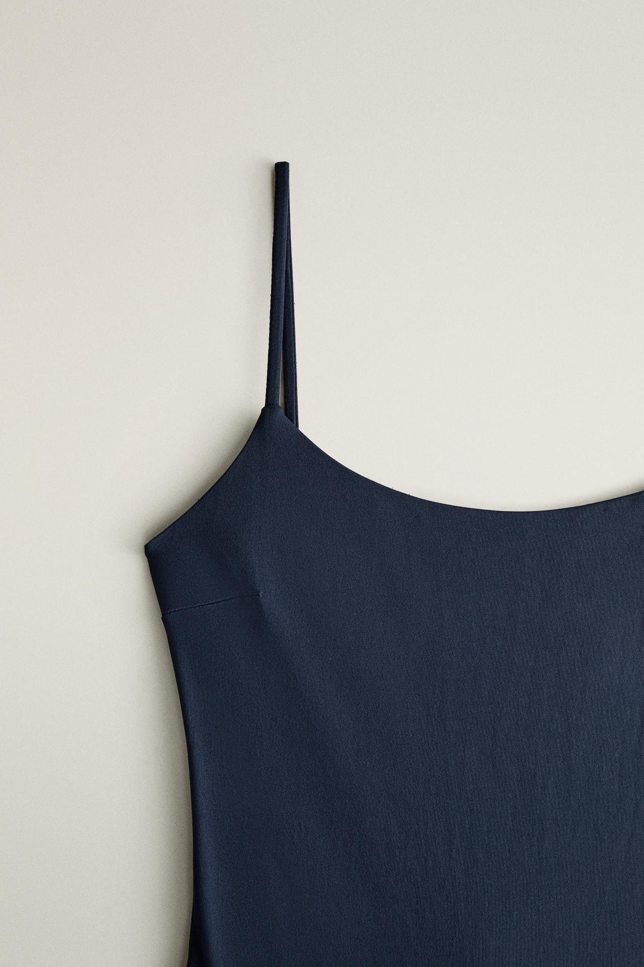 Thin-Strap Beach Swimsuit — Blue
