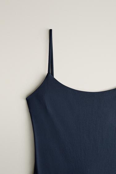 Thin-Strap Beach Swimsuit — Blue 2