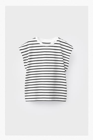 Zara STRIPED EYELASH T-SHIRT - Striped