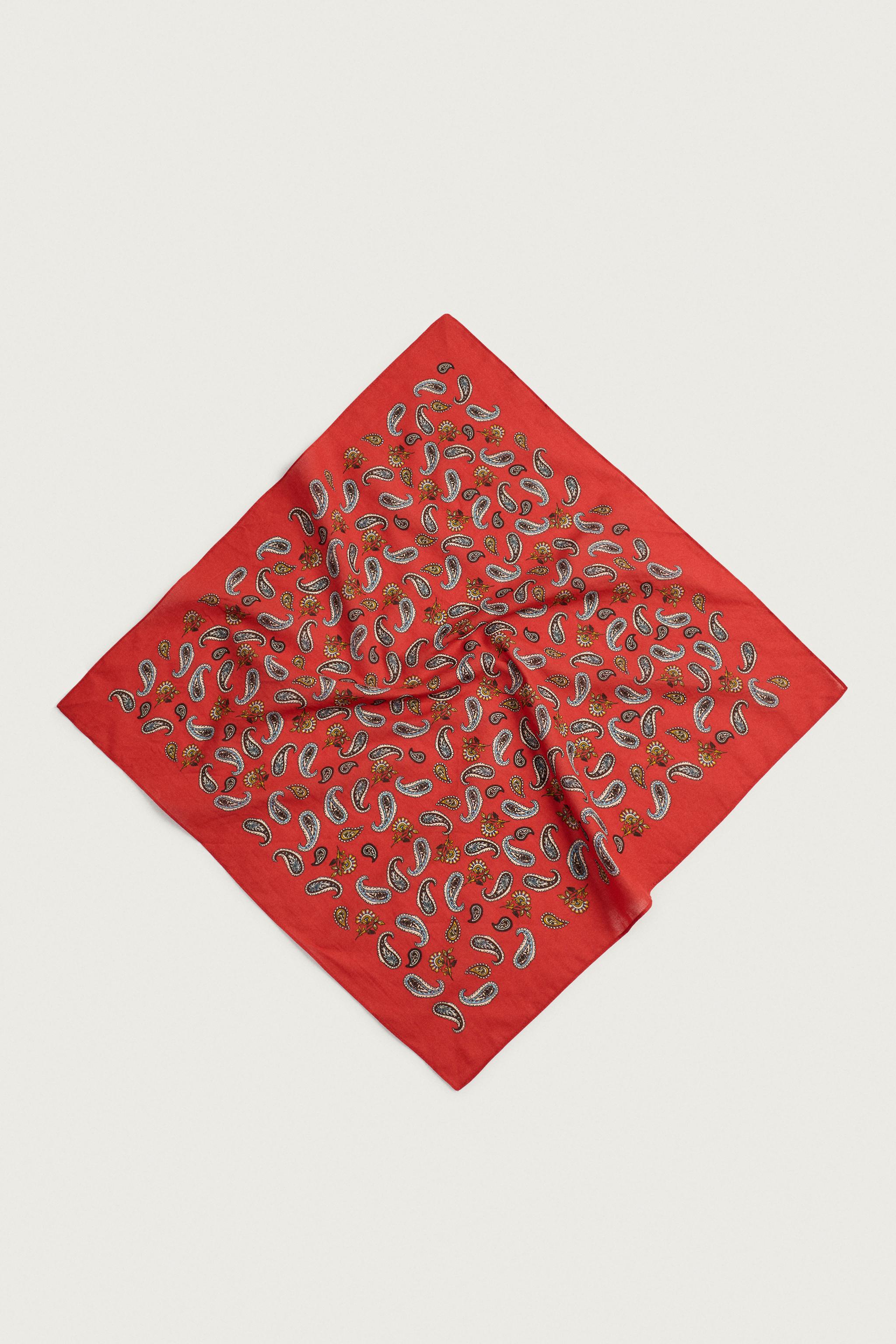 GEOMETRIC PRINT BANDANA — Red