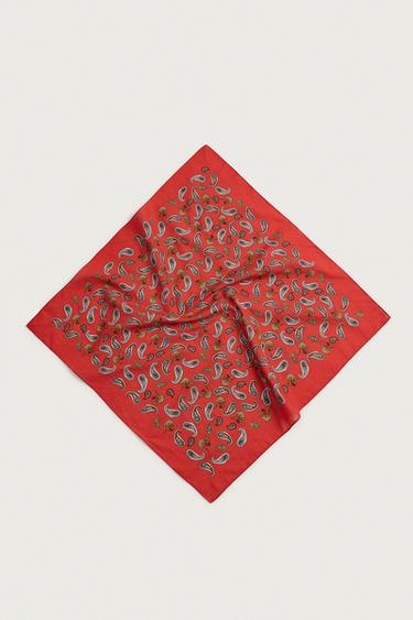 BANDANA IMPRIMÉ GÉOMÉTRIQUE - Rouge de Zara