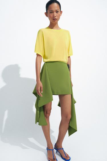 TOP EN MAILLE FINE À MANCHES COURTES - Jaune de Zara - Image 6